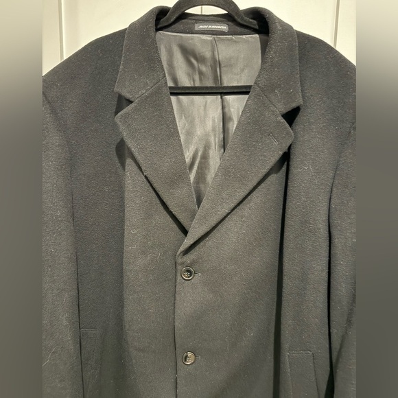 Weatherproof full length double breast peacoat Men 52 R Cashmere Black Italy - Picture 8 of 13